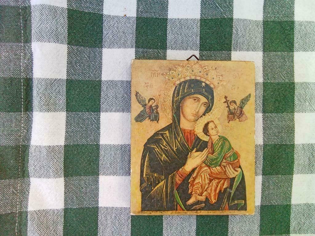 1 icoon ikoon maria madonna met kindje ongeveer 10,5 / 8,5, Ophalen
