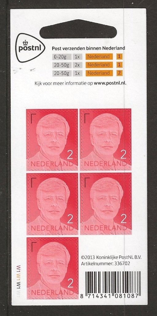 Hangkaartje willem alexander 2015 tarief 2 no v3374, pf, Ophalen of Verzenden, Postfris