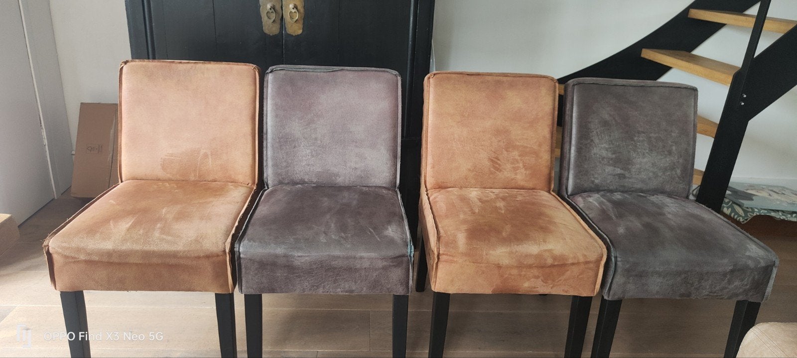 4 eetkamerstoelen 'Be Pure' - Gebruikt met lichte verkleurin, Ophalen, Gebruikt, Modern, industrieel, Overige kleuren