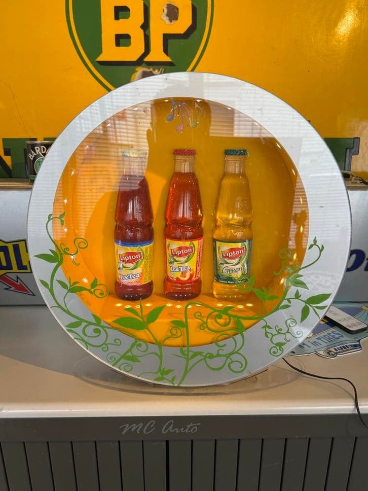 Vintage Lipton Ice Tea Display - lichtbak, Ophalen, Gebruikt, ., Lichtbak of (neon) lamp
