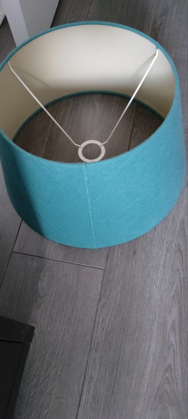 Turquoise lampenkap - Zo goed als nieuw, Ophalen, Rond, Zo goed als nieuw, Textiel