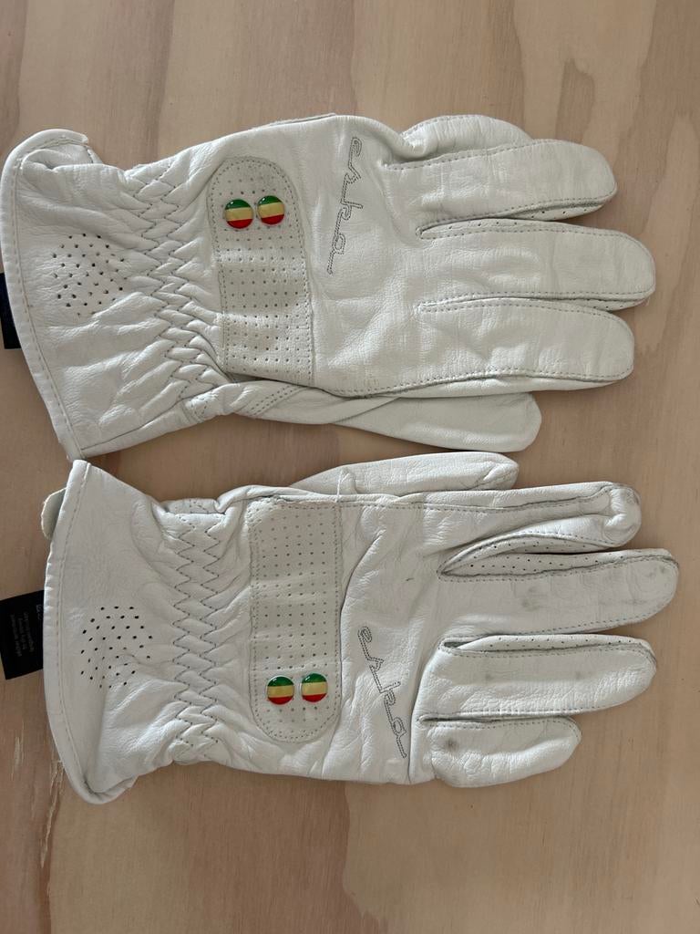 Witte Eska leren motor handschoenen, maat M/8, Ophalen of Verzenden, Gedragen, Maat 38/40 (M), Handschoenen