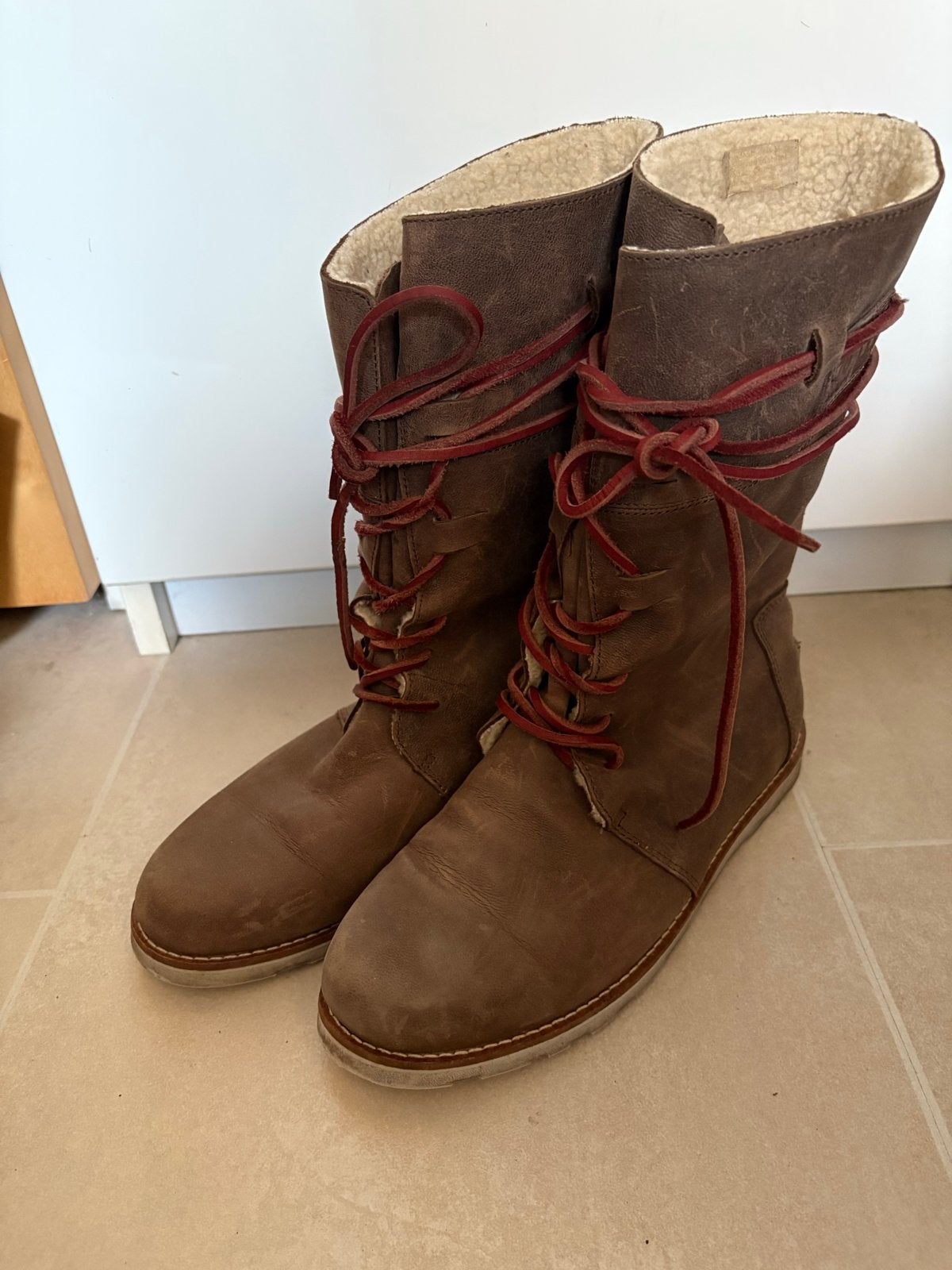 Mistral kaki Bruine Laarzen met leren veters - Maat 39, Bruin, Lage of Enkellaarzen, Ophalen of Verzenden, Gedragen