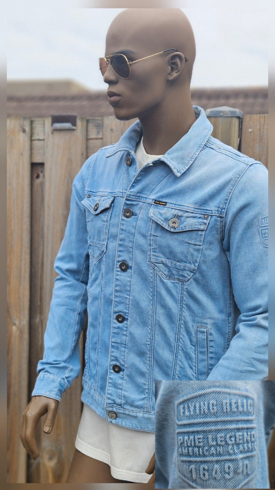 PME Legend stretch spijkerjas / jack / denim jacket (L), Maat 52/54 (L), Blauw, ., Ophalen of Verzenden
