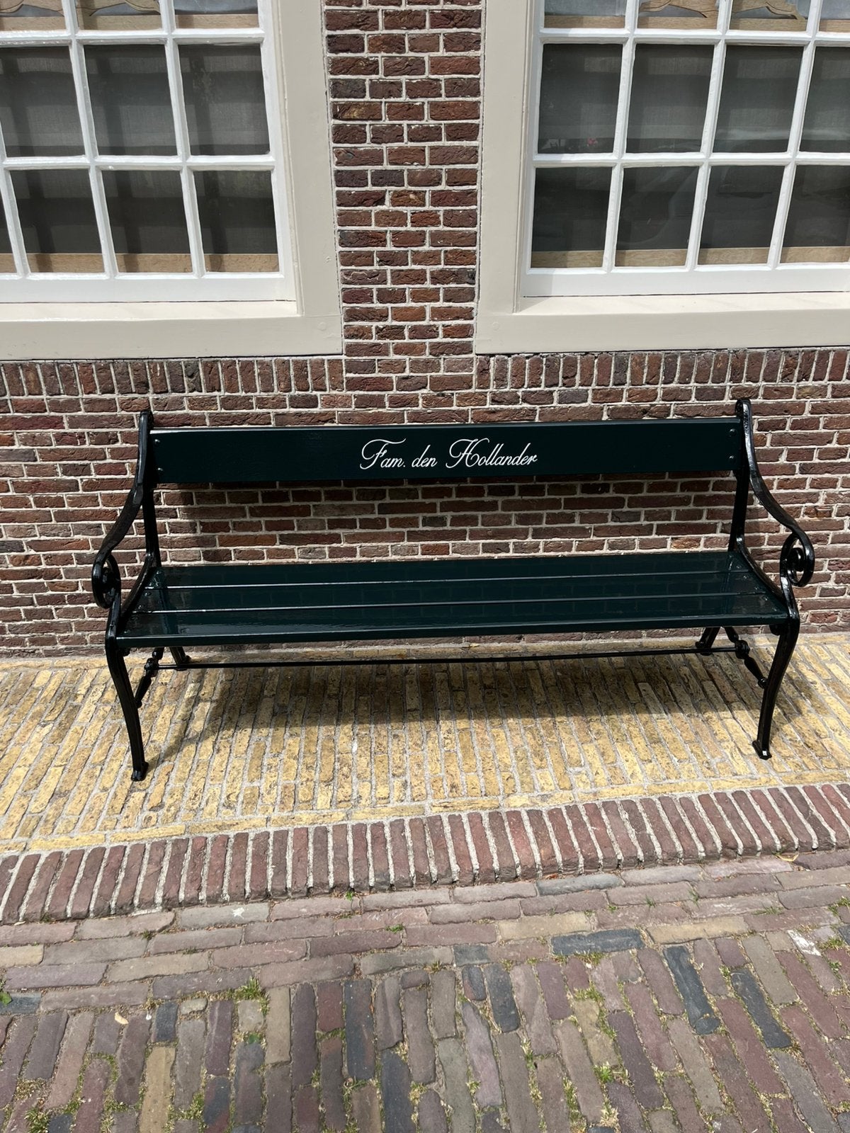 Antieke gietijzeren tuinbank parkbank monument elburg edam, Tuin en Terras, Ophalen, Zo goed als nieuw, Metaal