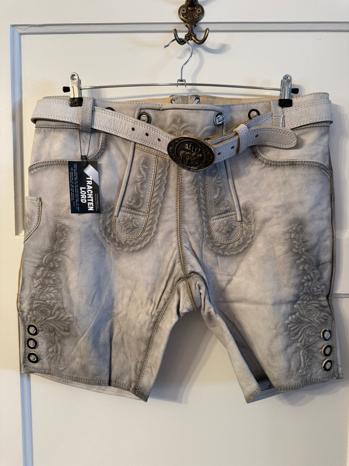 Tiroler lederhose maat 56 Leer zeer mooi, Ophalen of Verzenden, Zo goed als nieuw, Maat 56/58 (XL)