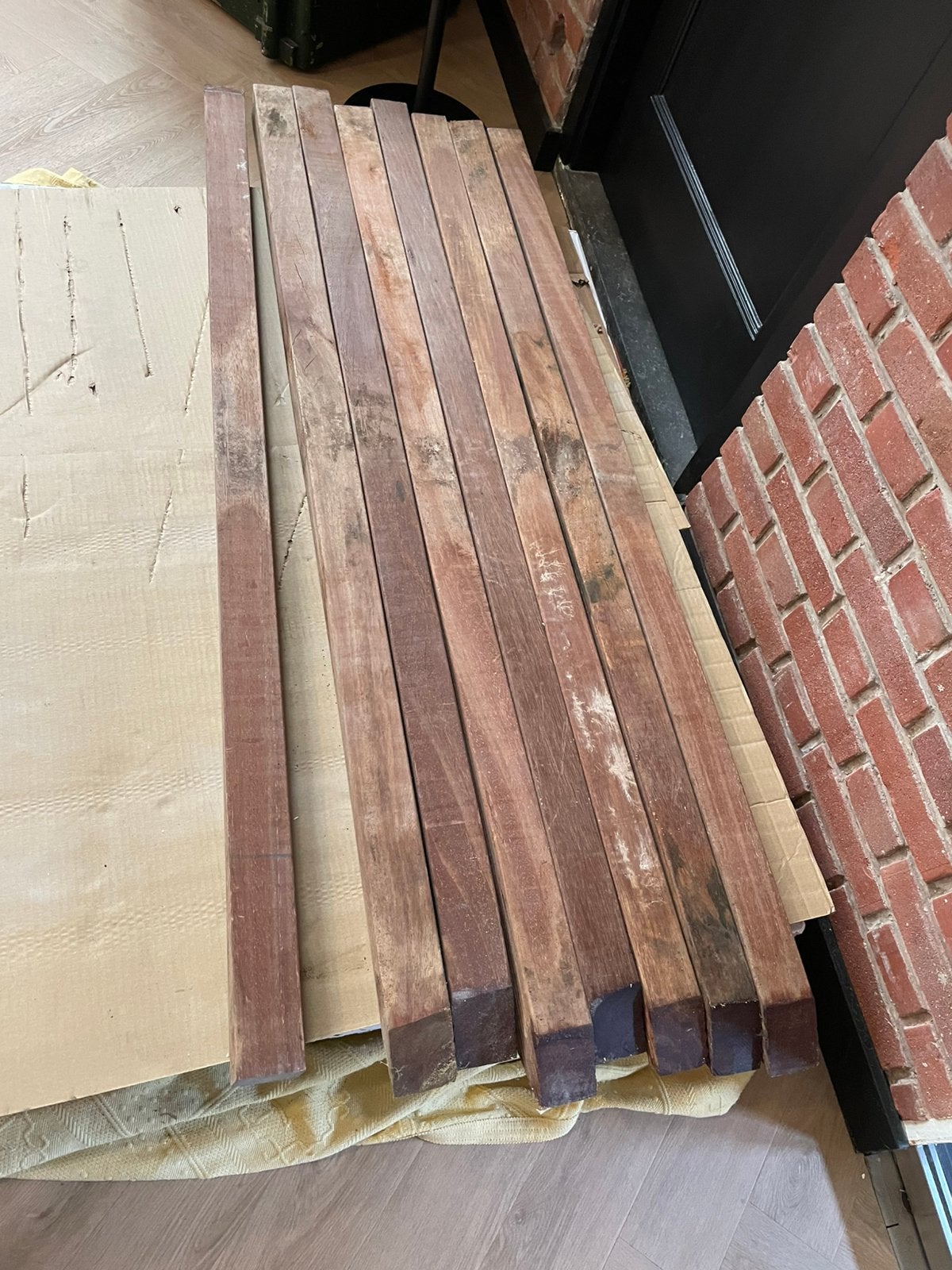 Azobé Hardhout Palen 6,5x6,5x150 Geschaafd, Ophalen, Palen, Zo goed als nieuw, Hardhout
