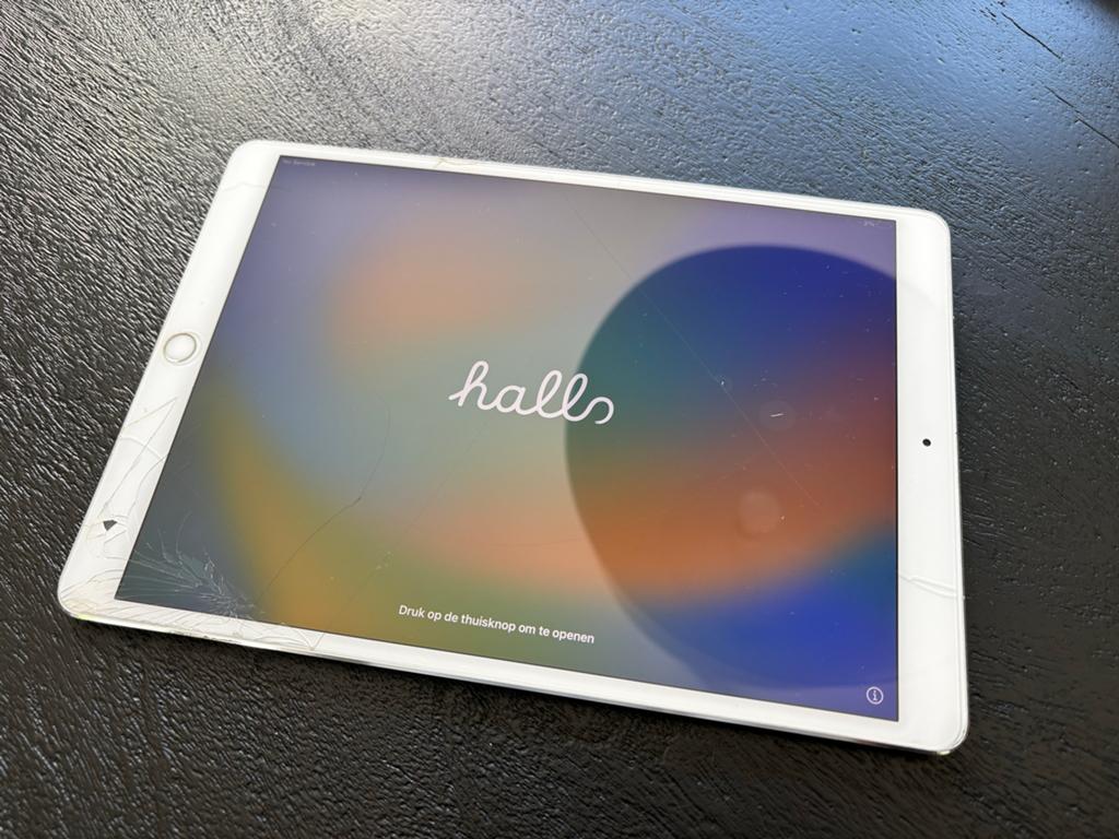 Apple iPad Pro (Gebarsten Scherm) - Perfect voor onderdelen, 32 GB, Apple iPad, Wit, Niet werkend