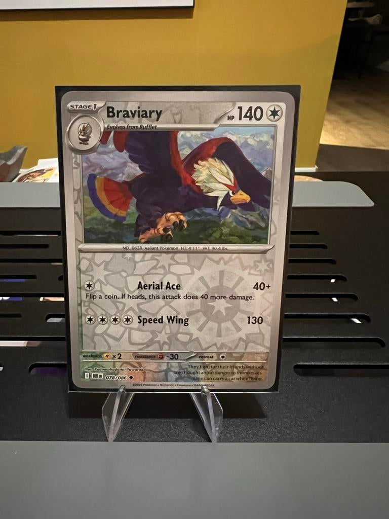 Braviary Pokémon Kaart Reverse Holo - 078/086, Ophalen of Verzenden, Zo goed als nieuw, Losse kaart