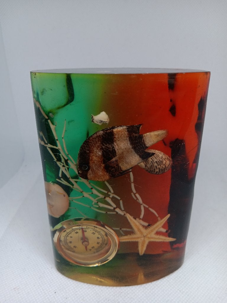 Vintage resin bureau ornament met vis & thermometer, Ophalen of Verzenden, Huis en Inrichting