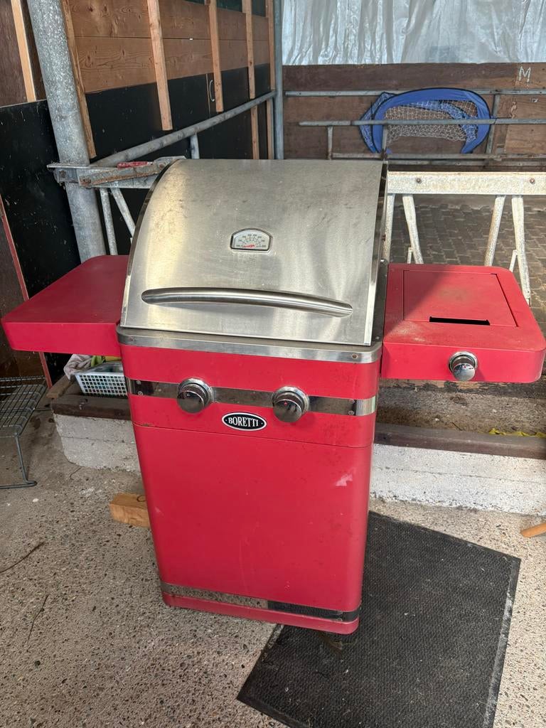 Boretti gasbarbecue - Rood - Gebruikt, Ophalen of Verzenden, Gebruikt