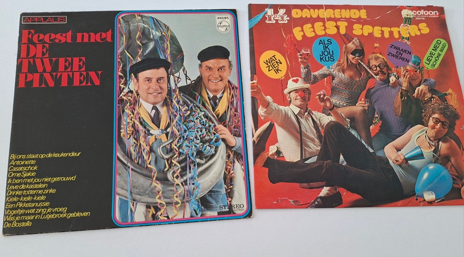 8 Feest of carnaval LP's, waaronder 2 zonder hoes, Cd's en Dvd's, LP, Gebruikt, Ophalen of Verzenden, Feestmuziek