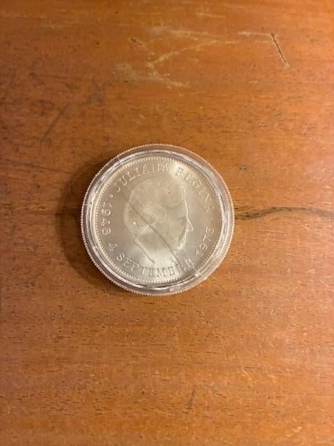 zilveren 10 gulden Juliana 1973, Koningin Juliana, Zilver, Ophalen of Verzenden, Losse munt