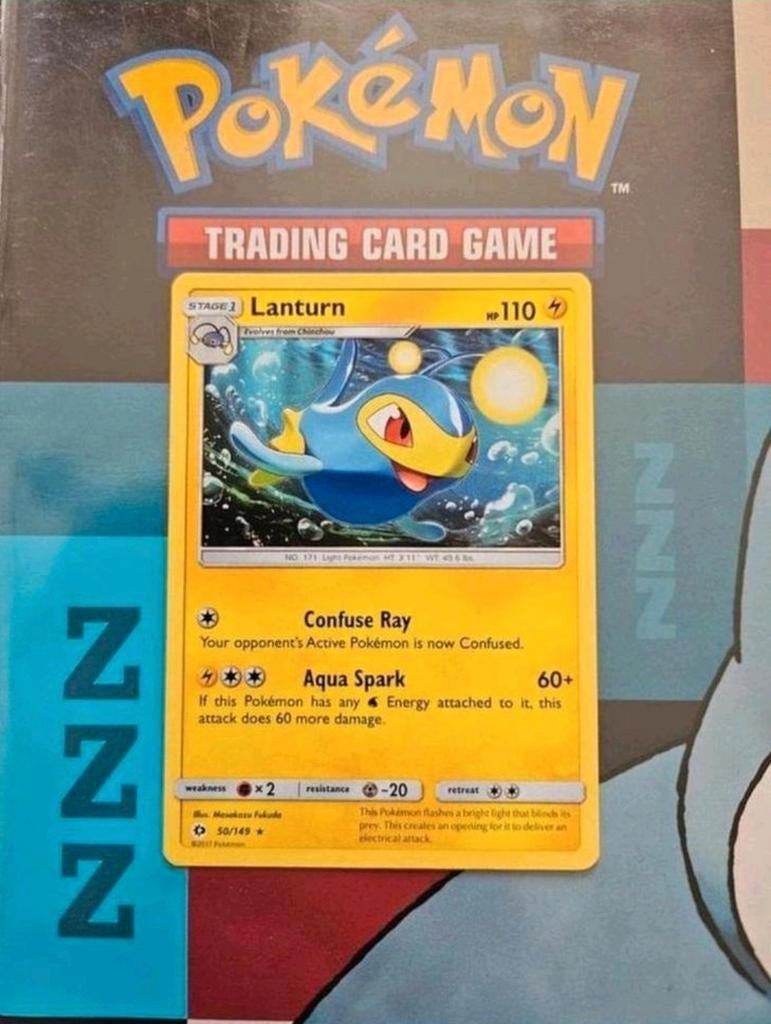 Lanturn 50/149 Sun&Moon base set pokemon kaart nm rare, Ophalen of Verzenden, Zo goed als nieuw, Losse kaart