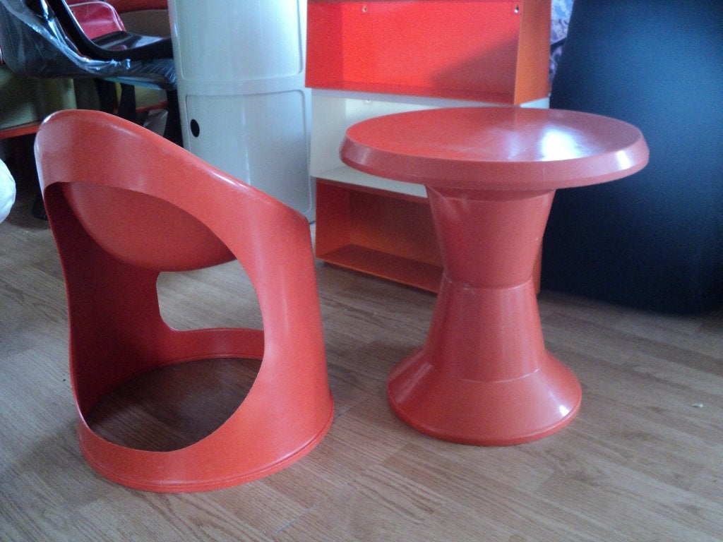 Seventies kunststof kinderstoel tafel jaren 70 design retro, Kinderen en Baby's, Gebruikt, ?, Tafel(s) en Stoel(en), ?
