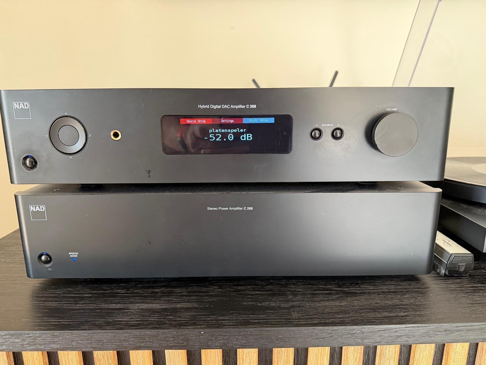 NAD C368 HYBRID Digital DAC versterker + C268 eindversterker, Gebruikt, 120 watt of meer, Stereo, Ophalen
