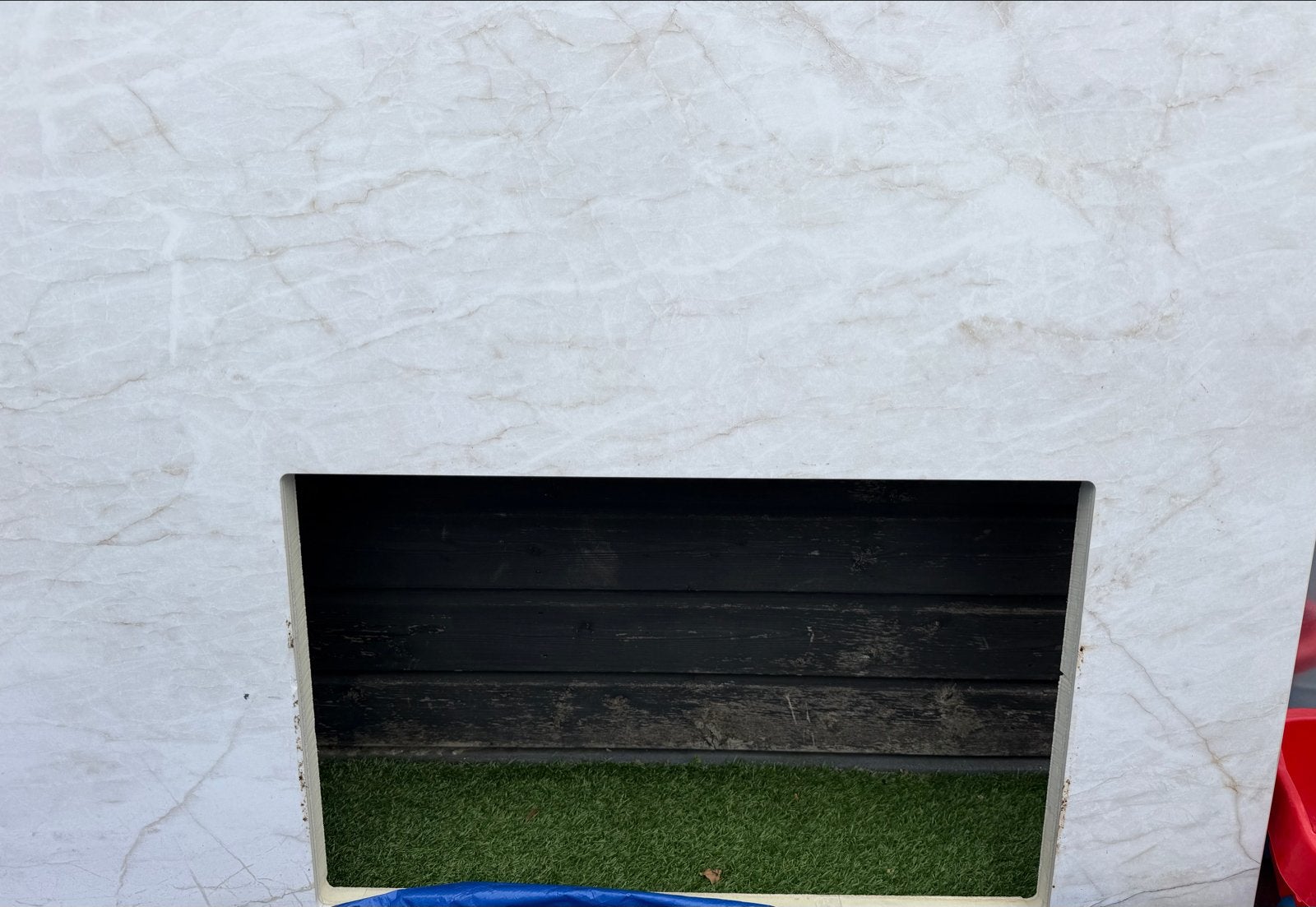 Composiet aanrechtblad 110x300 cm met uitsparingen, Ophalen, Steen/keramiek, Wit, Overige typen