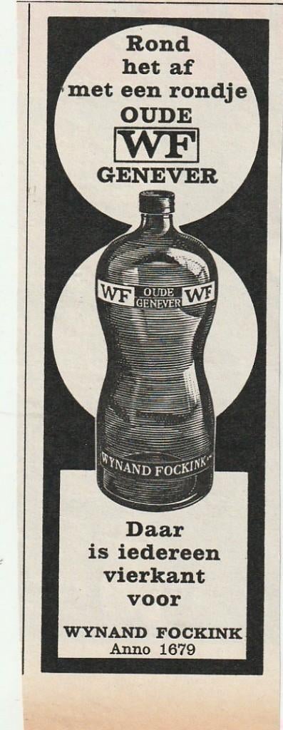Retro reclame 1964 Wynand Fockink oude WF genever, Verzamelen, Verzenden, Overige typen