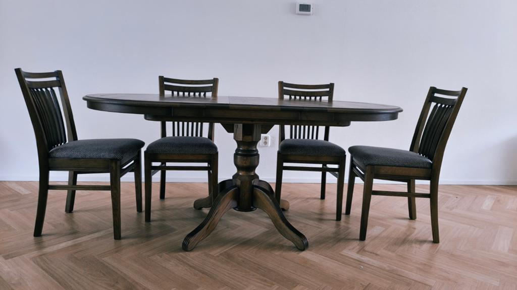 Bannink van Gogh eetkamertafel met stoelen, Ophalen, 150 tot 200 cm, Eikenhout, 200 cm of meer