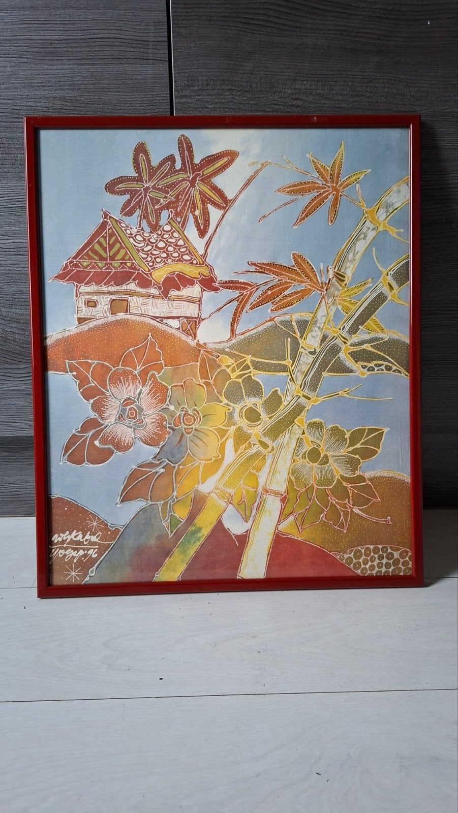 Handgemaakt batik-schilderij, Antiek en Kunst, Ophalen