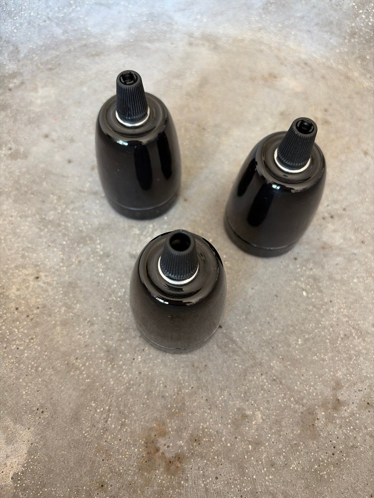 Set van 3 porseleinen fittingen - Zwart, Ophalen, Overige merken, Gebruikt, Zwart