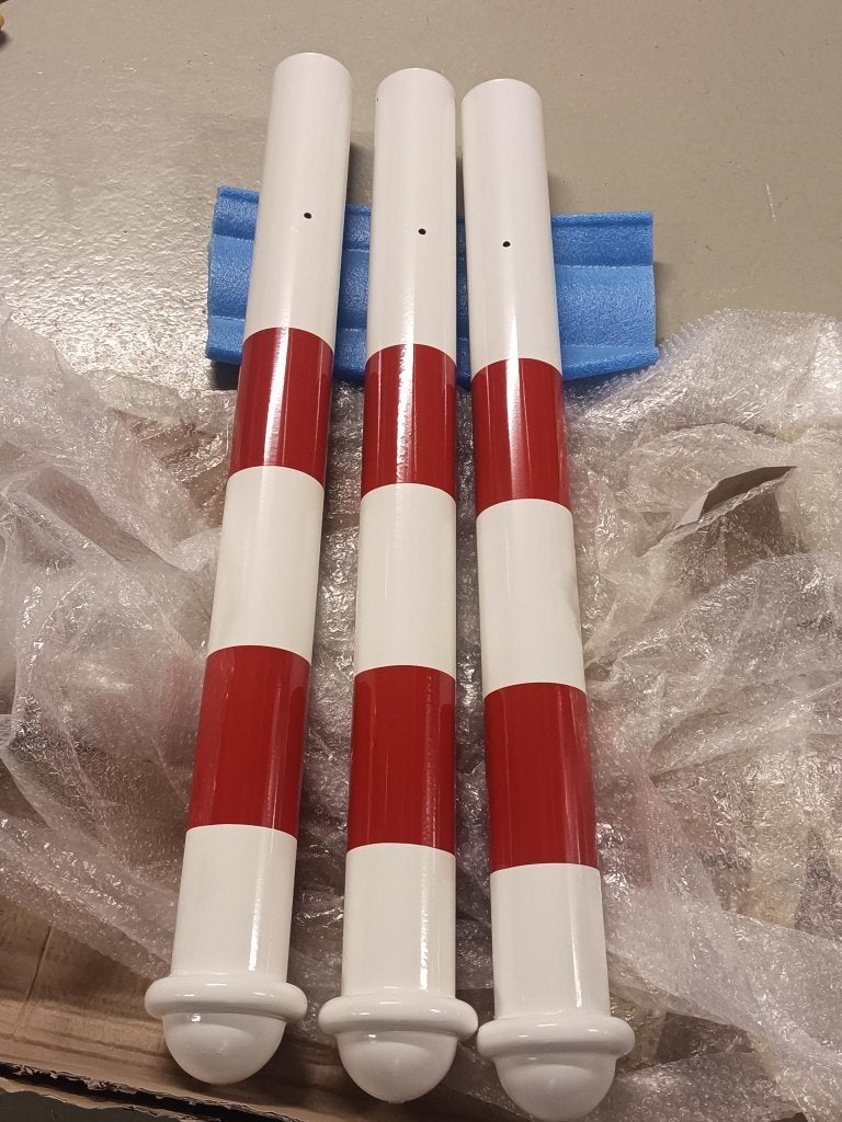 stalen afzetpalen wit / rood, Ophalen of Verzenden, Nieuw, Minder dan 180 cm, Palen