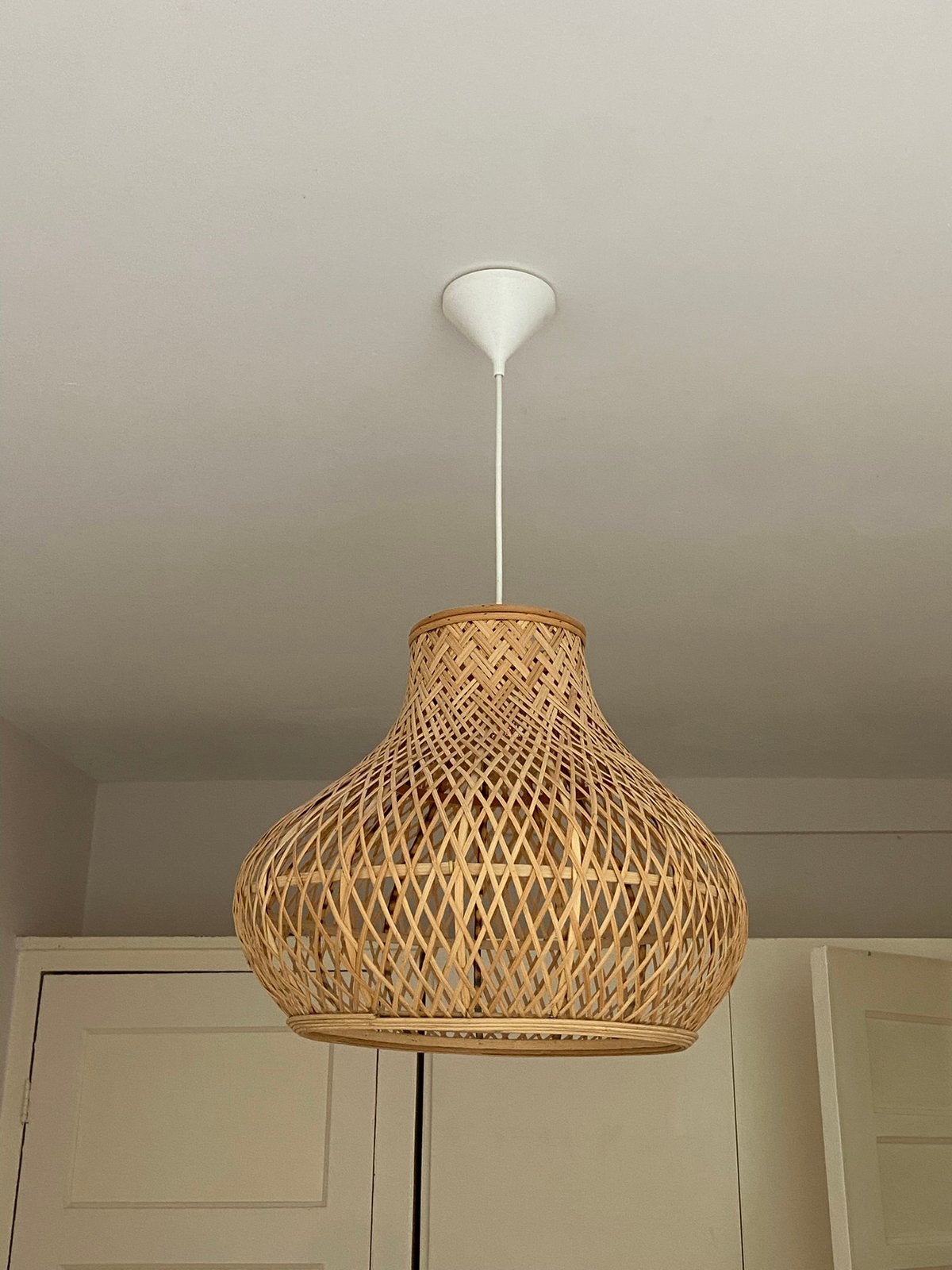 Kwantum hanglamp Brisa - bamboe met pendel wit, Ophalen, Zo goed als nieuw