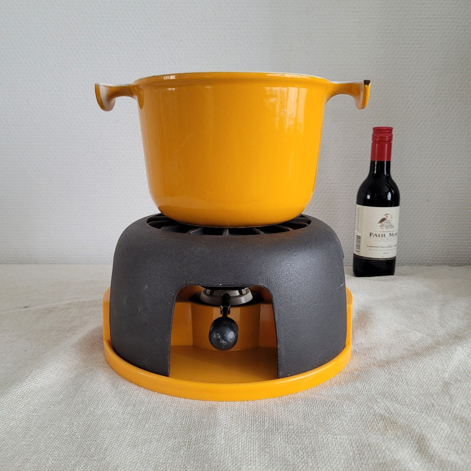 Le creuset enzo mari braadpan sauspan fondue fondue set, Ophalen of Verzenden, Gebruikt, Gietijzer, Le Creuset