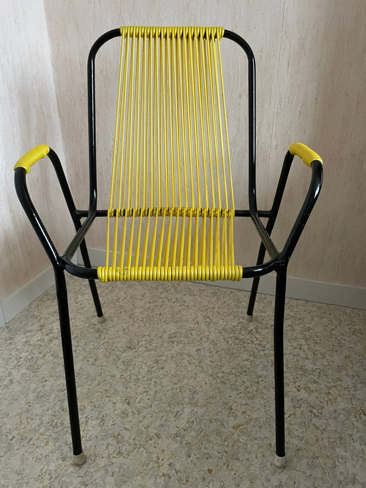 Retro vintage kinderstoel Spimeta Harkema uit jaren 50/60, Kunststof, Gebruikt, Zwart, Ophalen of Verzenden
