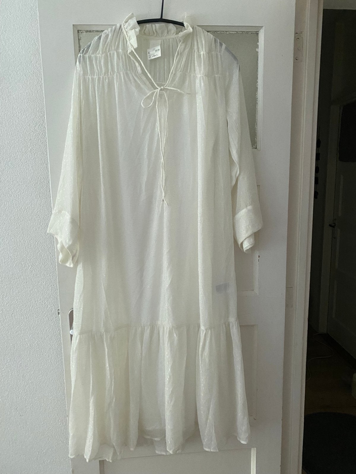 Nieuwe H&M Witte Maxi Jurk met Glitters - Maat M, Kleding | Dames, Jurken, Maat 38/40 (M), Wit, Nieuw, Ophalen of Verzenden