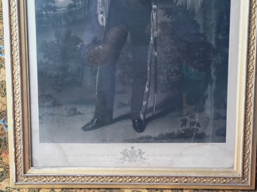 Lord Eglinton grote antieke ingelijste prent uit Engeland., Ophalen