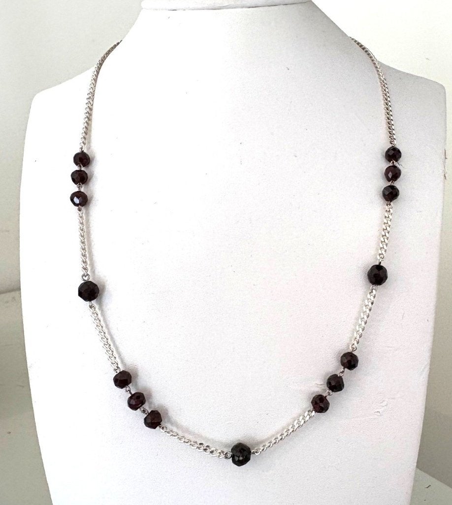 Ketting zilver met Granaat, Overige materialen, Verzenden, Lucas juwelier, Nieuw