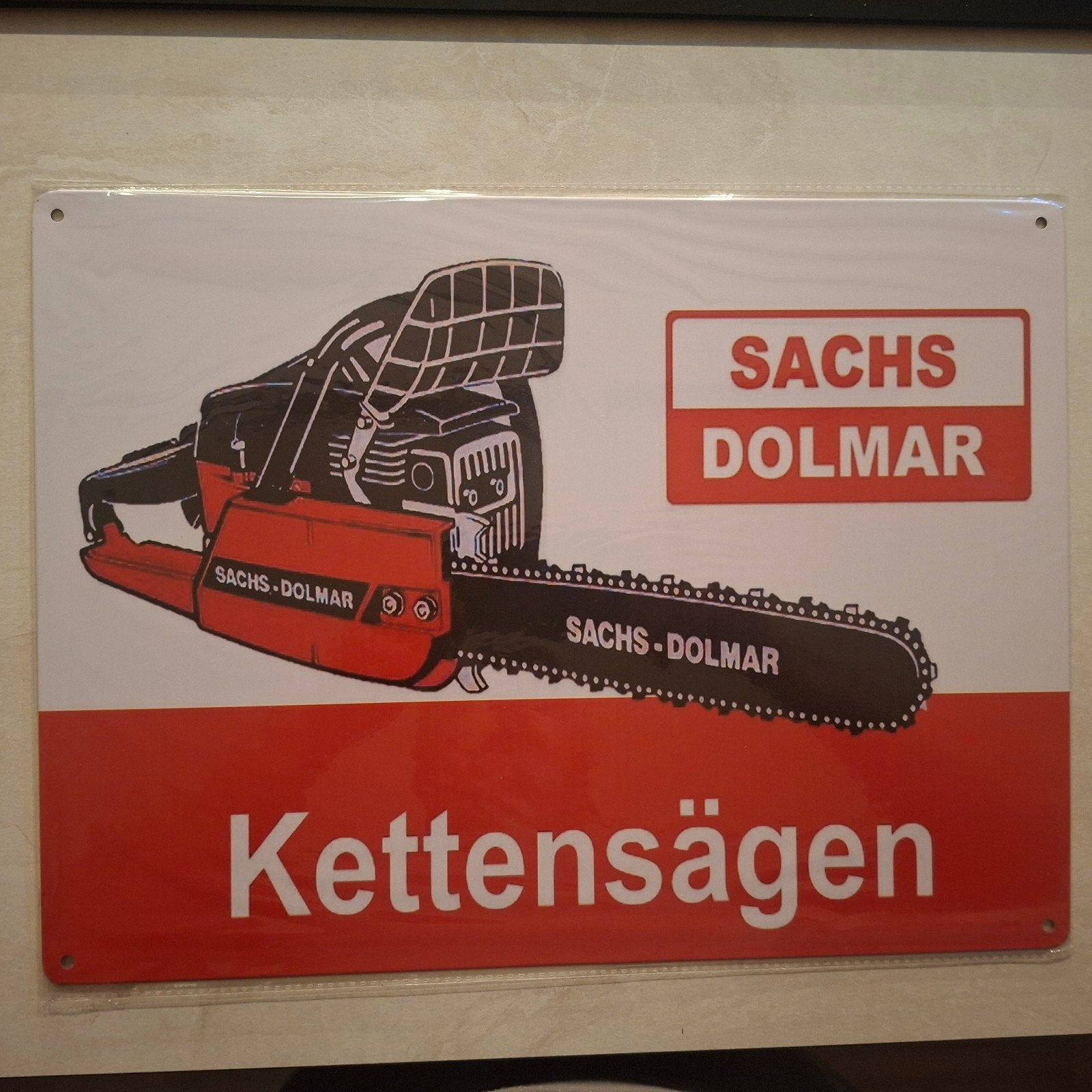 Sachs Dolmar Kettingzagen Metalen Reclamebord, Ophalen of Verzenden, Zo goed als nieuw, Reclamebord