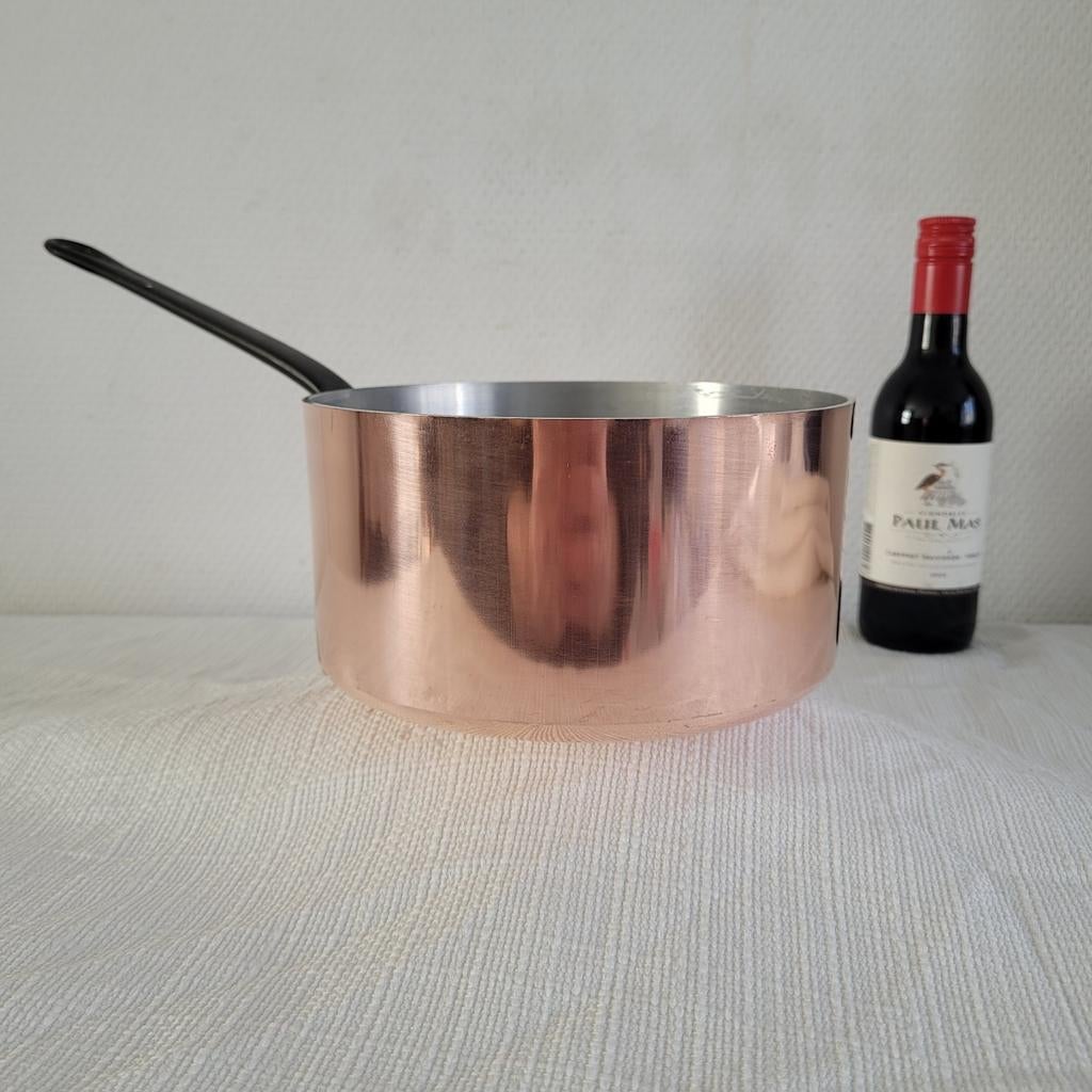 Tournus france Koperen pan sauspan steelpan  16 cm, Ophalen of Verzenden, Gebruikt, Rvs, Koekenpan of Braadpan