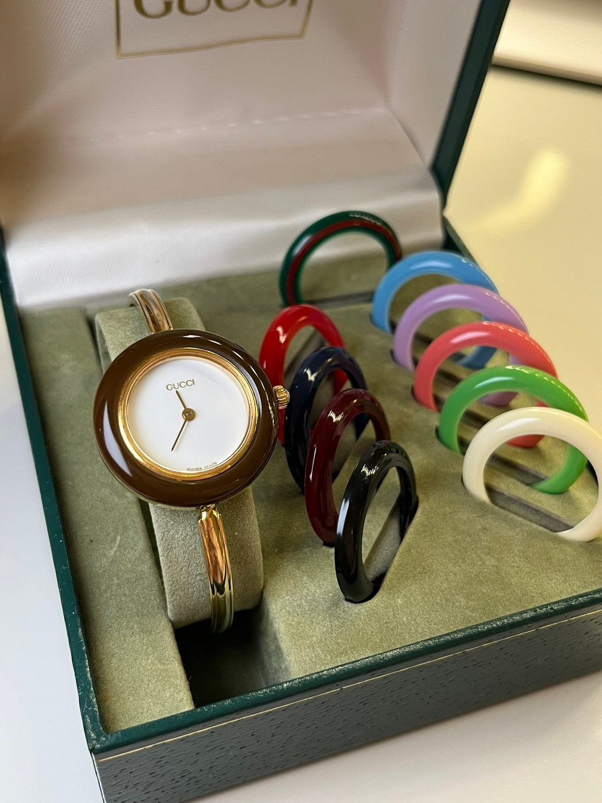 Gucci 1100/1200 bezel horloge vintage 11 bezels goud, Overige merken, Polshorloge, Ophalen of Verzenden, Zo goed als nieuw