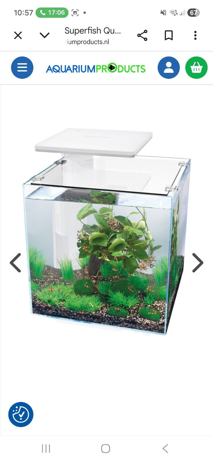 Qubiq 30 pro wit + verwarmingselement, Dieren en Toebehoren, Ophalen, Zo goed als nieuw, Leeg aquarium