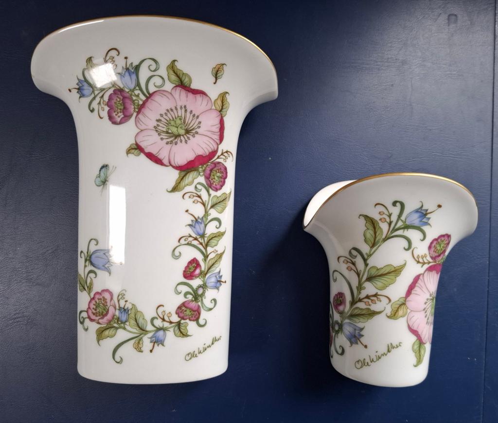 Hutschenreuther vintage porseleinen vaas en kandelaar, Ophalen of Verzenden