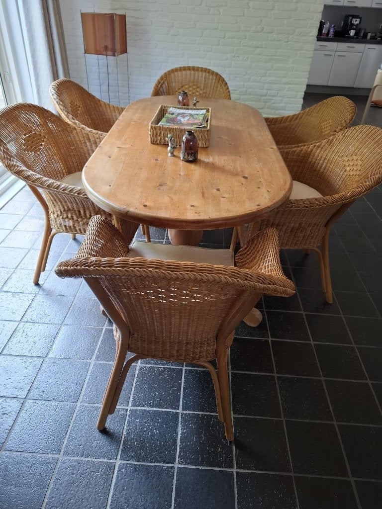 Eettafel met 6 stoelen, Ophalen, Gebruikt, 200 cm of meer, 50 tot 100 cm