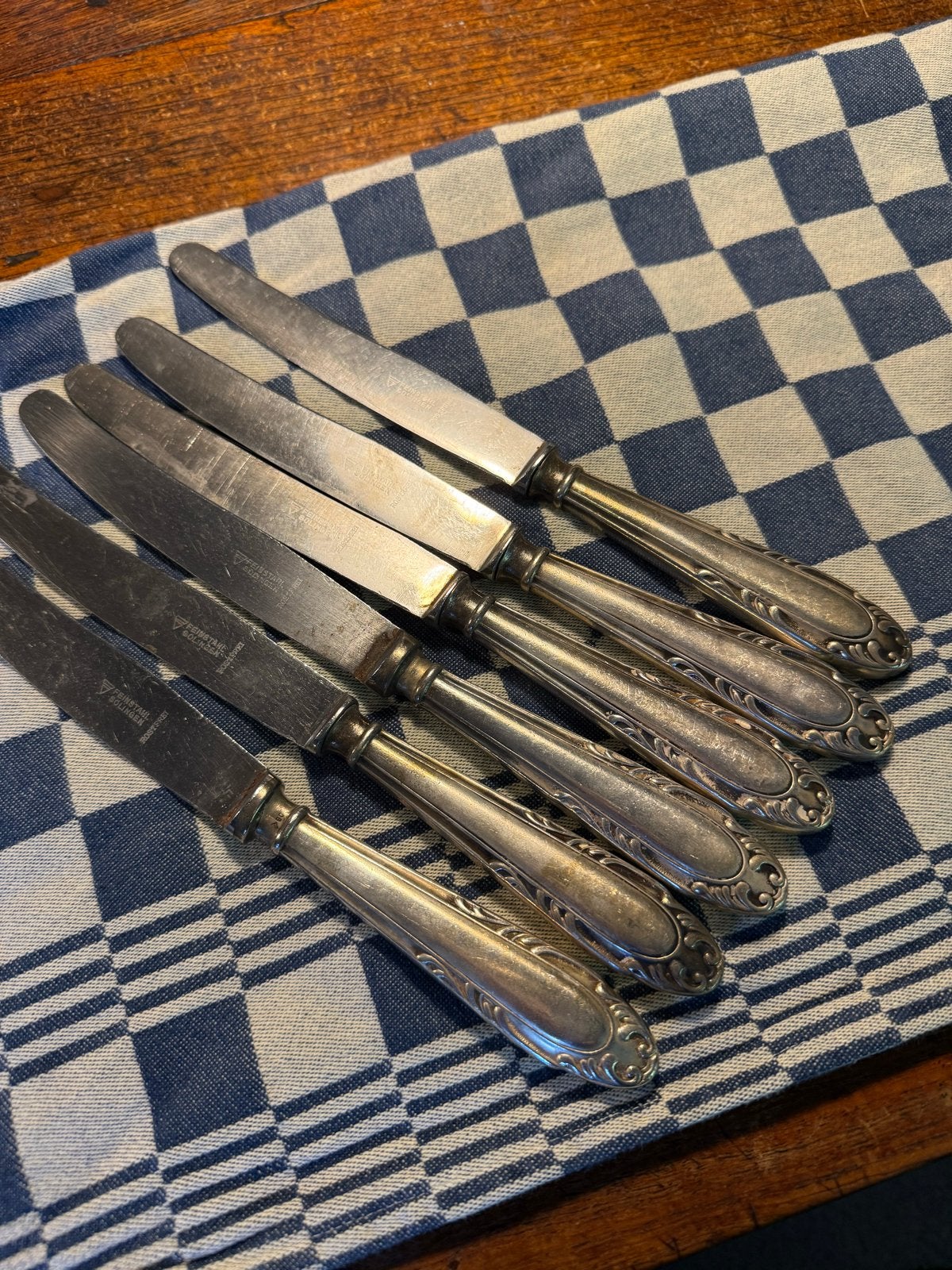 Solingen verzilverde messen - Set van 6, Antiek en Kunst, Antiek | Bestek, Ophalen