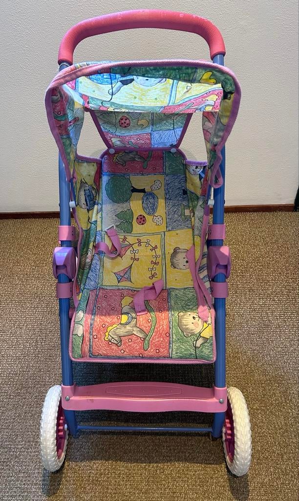 Leuke poppenbuggy met vrolijke print, Ophalen, Gebruikt, Meisje