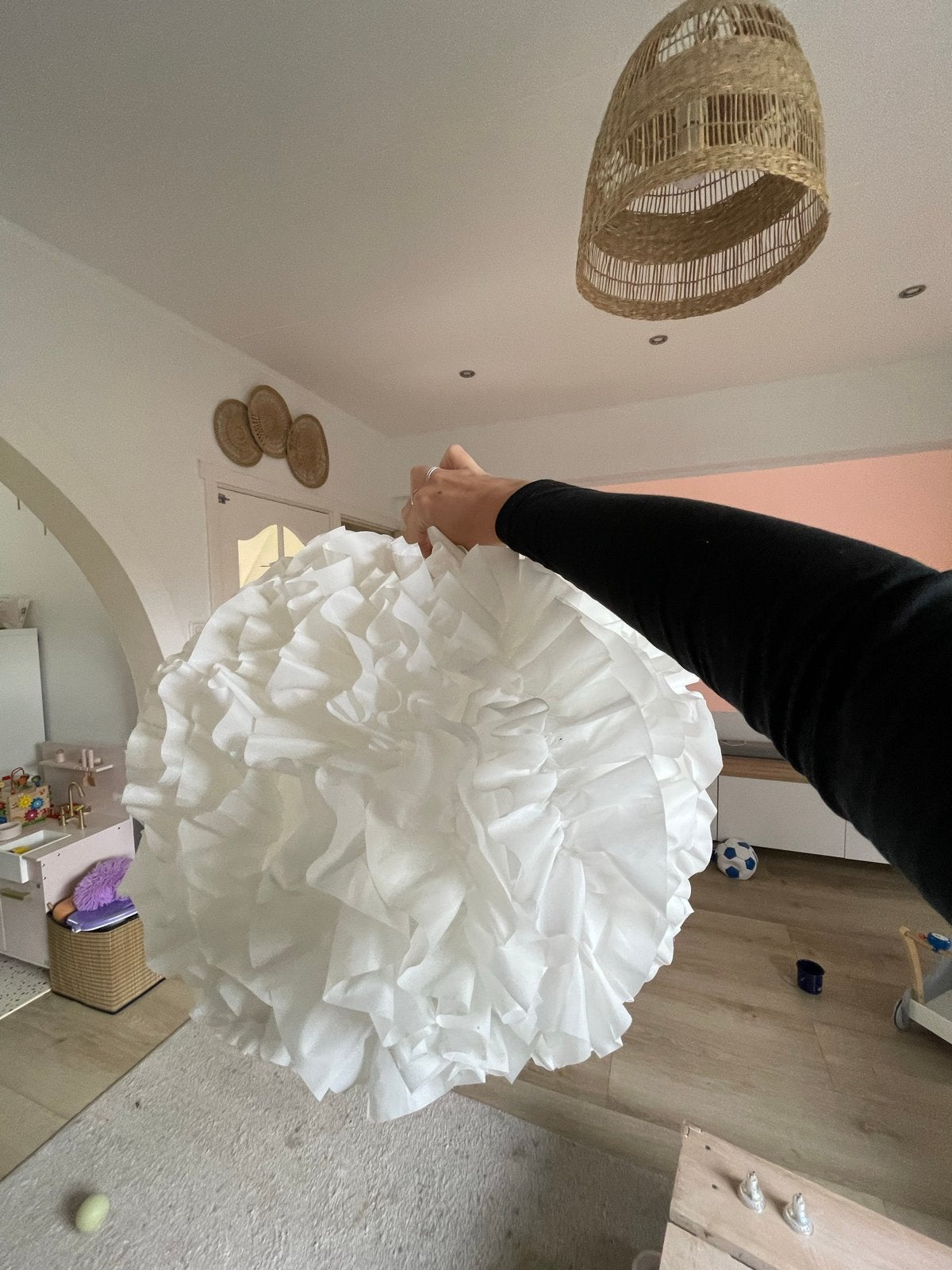 Ikea Vindkast lamp - Witte fluffy wolk lamp, Ophalen, Zo goed als nieuw, Textiel, E27 (groot)