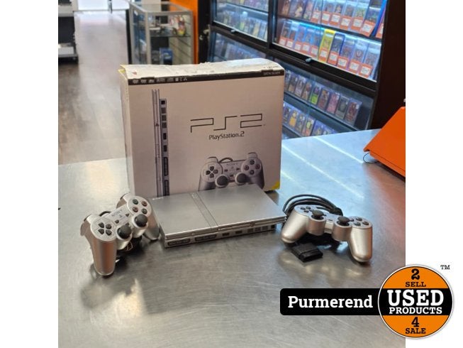 Sony Playstation 2 Slim Silver Compleet | Nette staat, Spelcomputers en Games, Spelcomputers | Sony PlayStation 2, Sony, Zo goed als nieuw