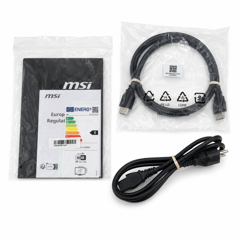MSI PRO MP271A E2 Acc. set – HDMI-kabel en Voedingskabel, Computers en Software, IPS, ., Nieuw, Full HD