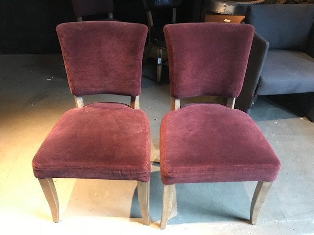 Set of 3 Timothy Oulton Mimi Dining Chairs –2 Velvet,1 Linen, Huis en Inrichting, Stoelen, Ophalen, Gebruikt, Overige kleuren