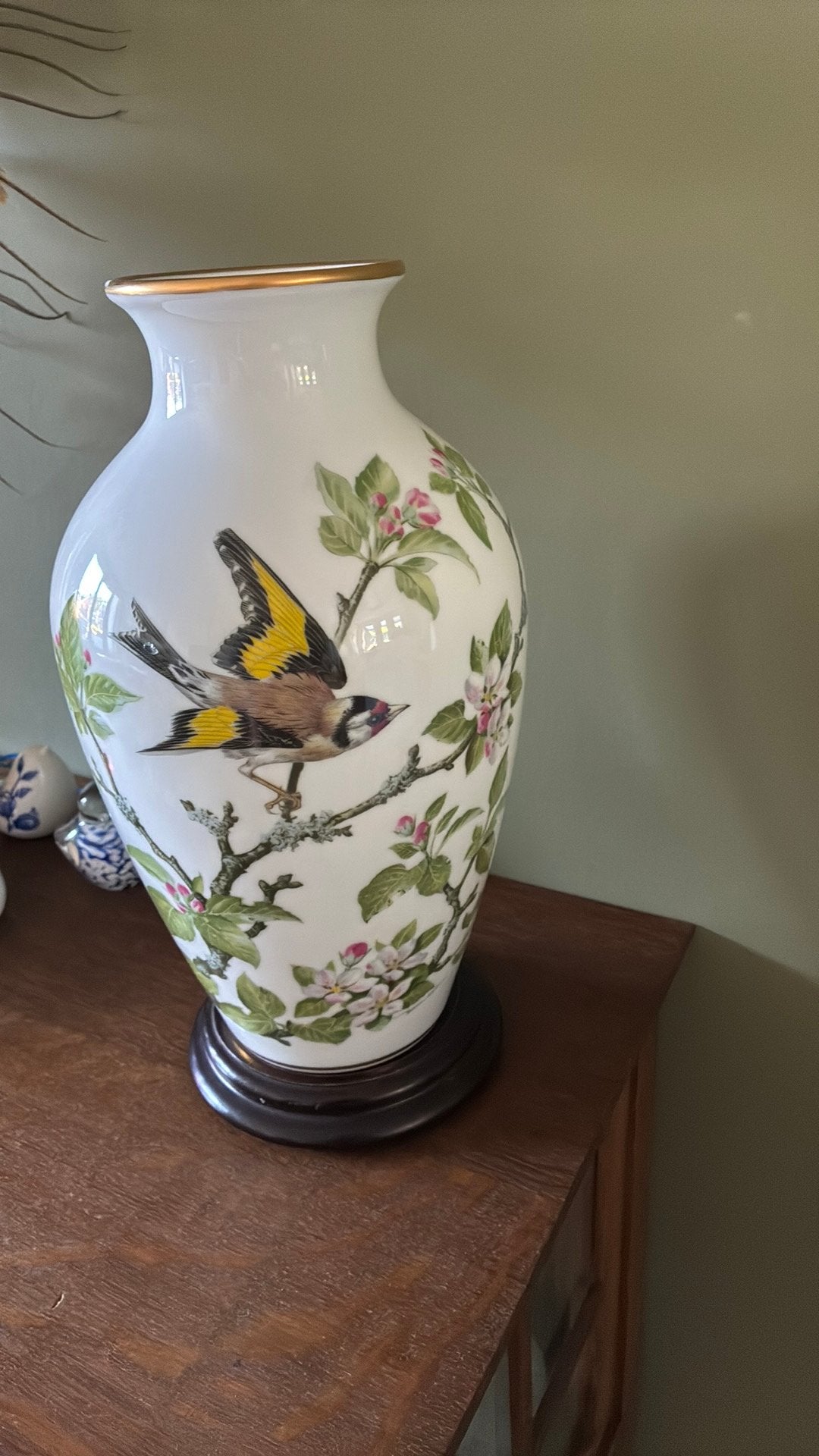 The woodland bird vase 1985 Franklin Porcelain, Antiek en Kunst, Ophalen