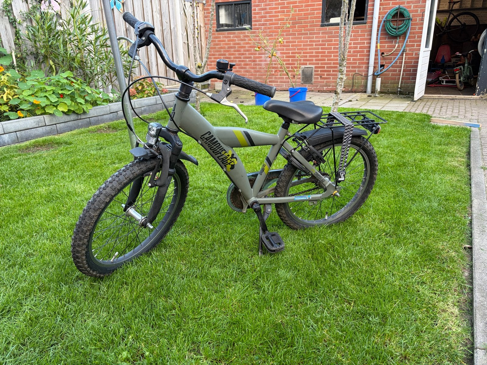 Kinderfiets 20 inch - Camouflage - Shimano Nexus 3, Ophalen, Gebruikt, Velgrem, 16 tot 20 inch