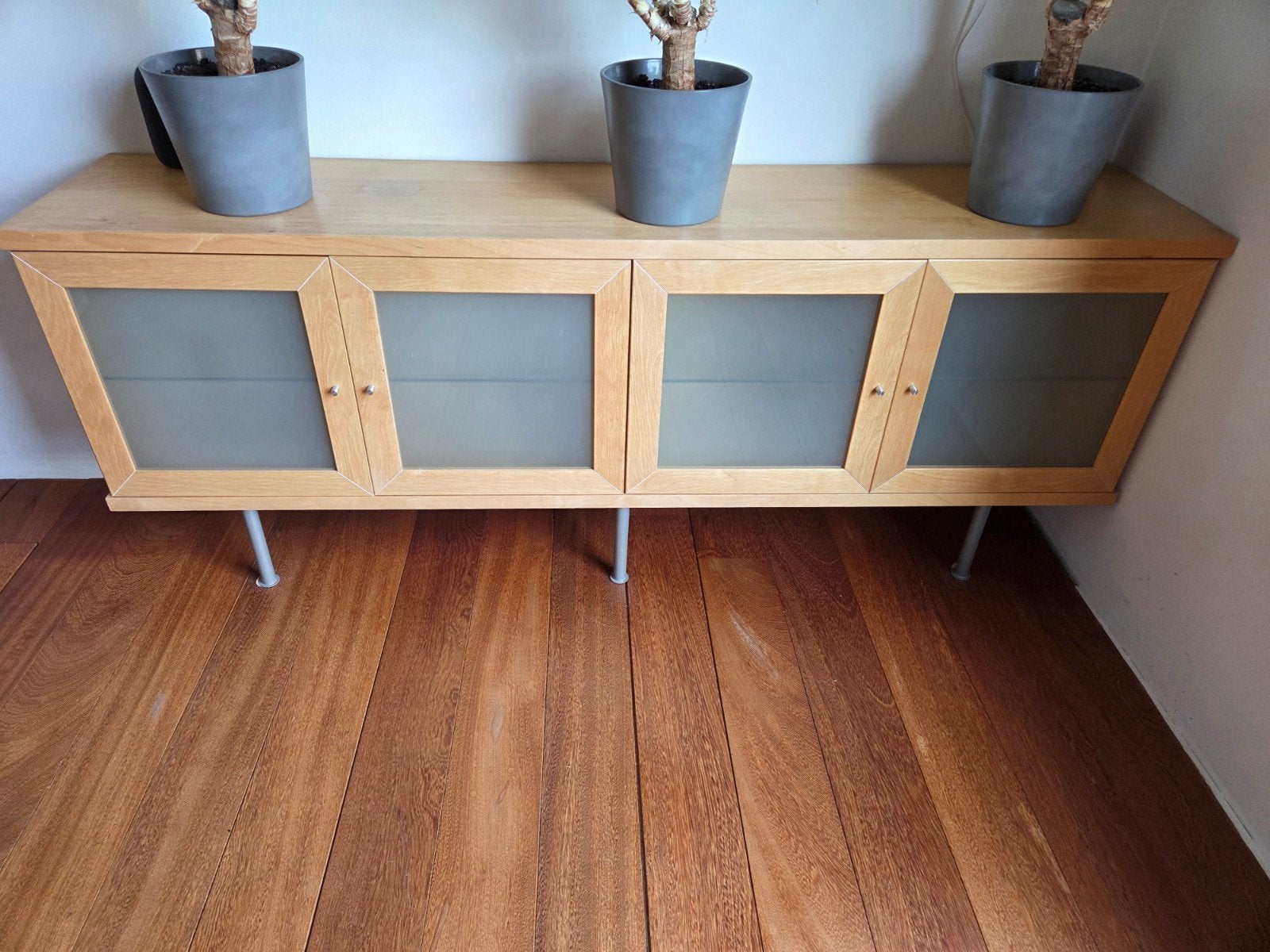 lage Ikea buffetkast, beuken, 195x76,5x40 (bxhxd), Ophalen, Gebruikt, 150 tot 200 cm, Strak en eenvoudig