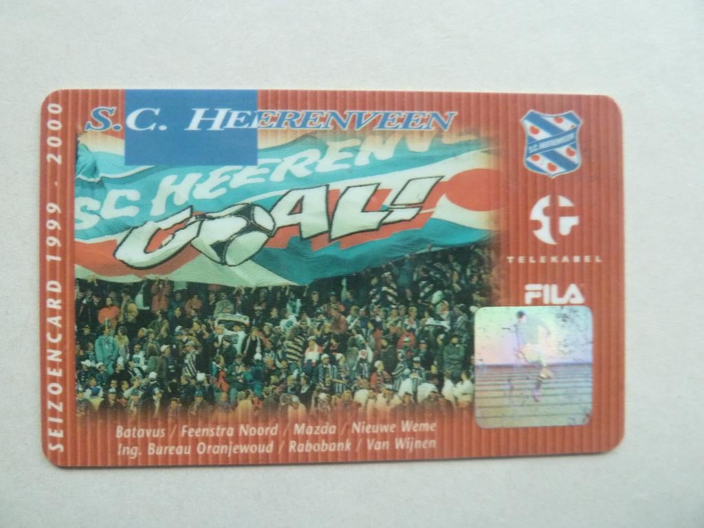 Seizoencard. Sc Heerenveen 1999/2000  Blauwe achterkant, Verzamelen, Ophalen of Verzenden, Gebruikt, Overige binnenlandse clubs