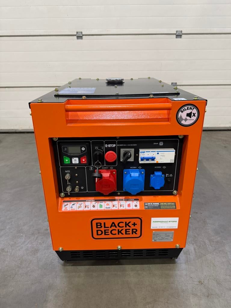 Generator aggregaat Black en Decker 7,9 kVA op voorraad, Elektrisch startend, Dieselolie, Nieuw, Ophalen of Verzenden