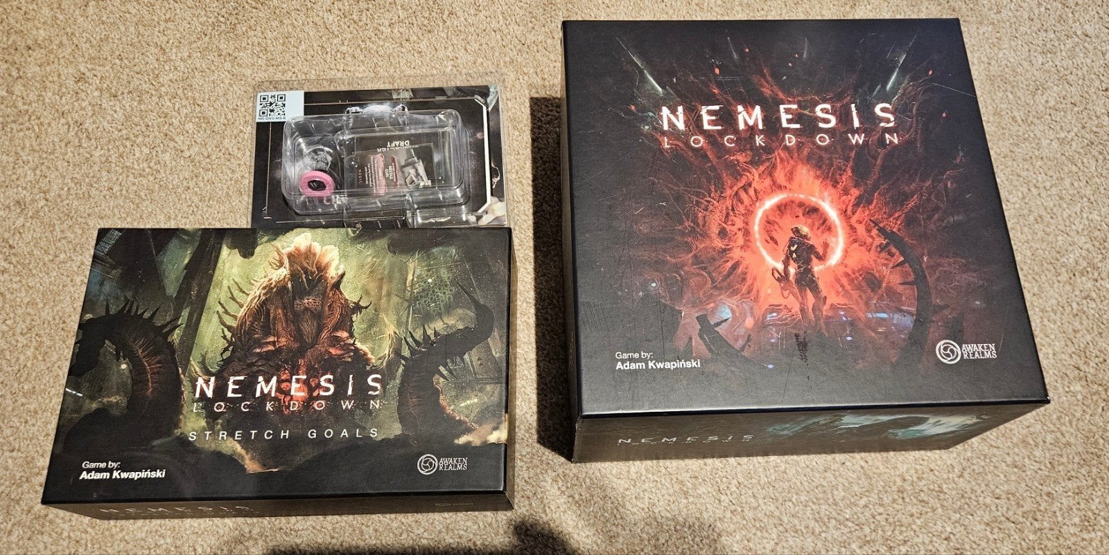 Nemesis Lockdown + Stretch Goals + Promo Cards + Medic, Hobby en Vrije tijd, Een of twee spelers, Ophalen of Verzenden, Zo goed als nieuw